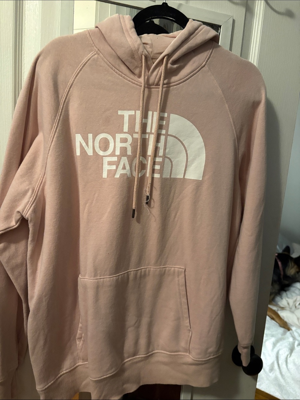 The North Face Pale Pink Pullover Hoodie with White Logo